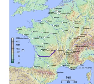 Map of the Dordogne River by Boerkevitz, via Wikimedia Commons 
